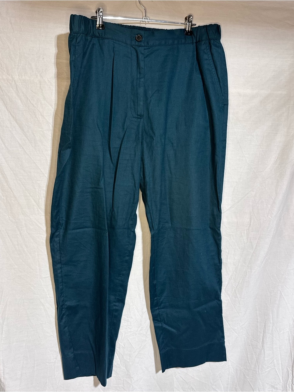 Banana Republic Teal Wide-Leg Linen blend high rise Women's Pants